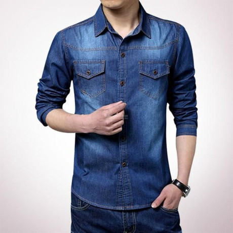 navy-blue-denim-long-sleeve-casual-shirt-for-men-upf-big-0