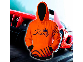 Men's Stylish Hoodie - Orange - King - FAS