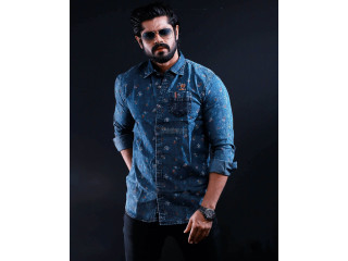 Full Sleeve Shirt For Men – 16 – Deep Blue – Fas