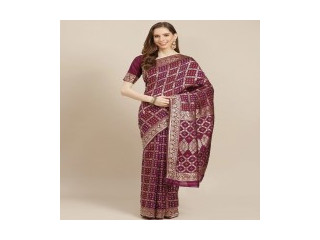 AWESOME GORGEOUS PRINTED SILK SAREE