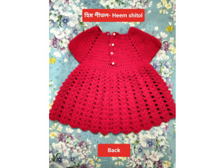 Handmade woolen baby frock